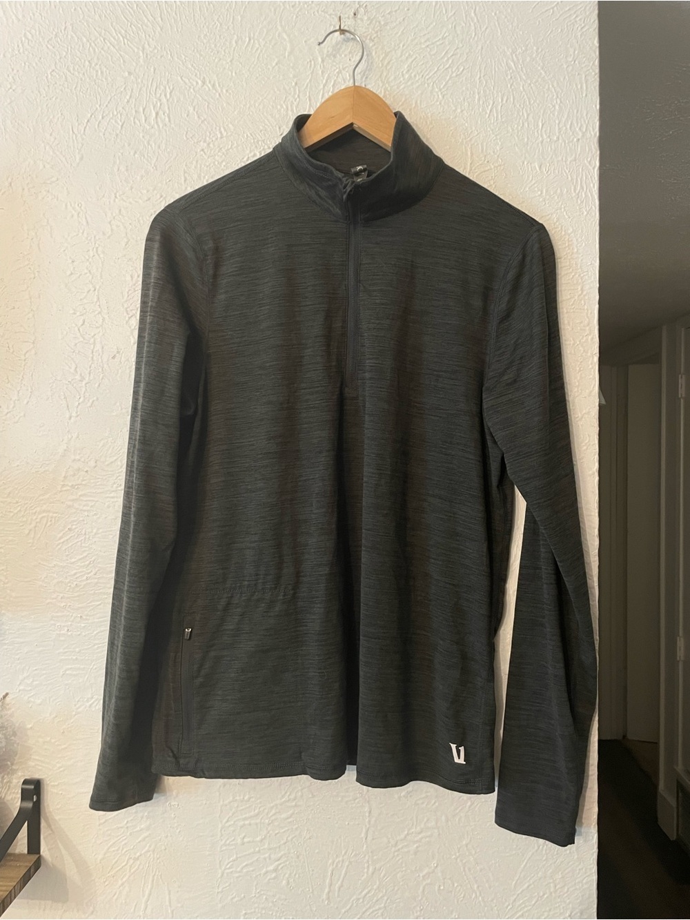 Vuori Charcoal Gray Men's Ease Performance 2.0 Pullover Quarter-zip Top Small